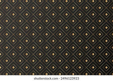 Eleganter, stylischer Hintergrund mit goldenem Muster. Vectorlinie für Innenausstattung, Textil, Textur, Fliesen, Poster, Paket, Wrappers, Geschenke.