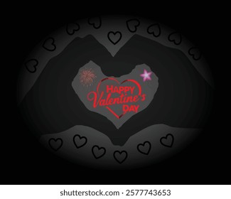 Elegant and stylish 'Happy Valentine’s Day' lettering vector, perfect for greeting cards, posters, banners, social media posts, and romantic-themed projects. This beautifully designed typography adds 