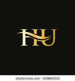 Elegant Stylish Hu Logo Design Your Stock Vector (Royalty Free ...