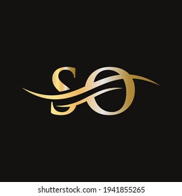 Elegant and stylish SO logo design for your company. SO letter logo. SO Logo for luxury branding. 