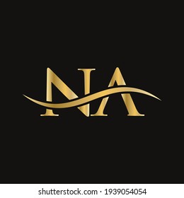 Elegant and stylish NA logo design for your company. NA letter logo. NA Logo for luxury branding. 