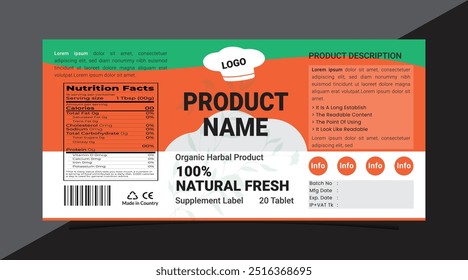 Elegant or Stylish Professional Supplement label packaging design template