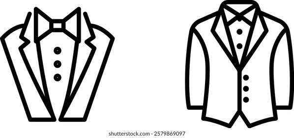 Elegant and Stylish Tuxedo Icon for Formal Wear, Fashion, and Special Occasions