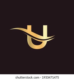 Elegant and stylish U logo design for your company. U letter logo. U Logo for luxury branding. 