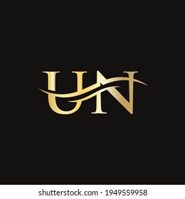 Elegant and stylish UN logo design for your company. UN letter logo. UN Logo for luxury branding. 