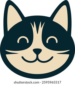 Elegant stylized cat vector illustration on white background, modern minimalist design  
