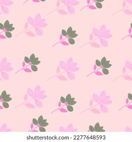 Elegant stylized flower seamless pattern. Abstract floral background. Vintage botanical illustration. Retro design for fabric, textile print, wrapping, cover. Vector illustration