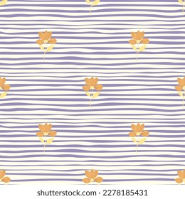 Elegant stylized flower seamless pattern. Abstract floral background. Vintage botanical illustration. Retro design for fabric, textile print, wrapping, cover. Vector illustration