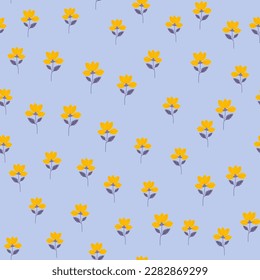 Elegant stylized flower seamless pattern. Abstract floral background. Vintage botanical illustration. Retro design for fabric, textile print, wrapping, cover. Vector illustration