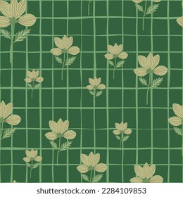 Elegante estilizado diseño floral sin fisuras. Resumen del fondo floral. Ilustración botánica vintage. Diseño retro para tela, impresión textil, envoltura, cubierta. Ilustración del vector