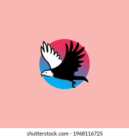 Elegant stylized flying eagle icon logo. An inspiring brand suitable for any kind of business committed to provide excellence an quality service.