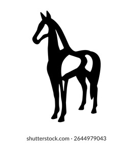 Elegant Stylized Horse Silhouette with Negative Space