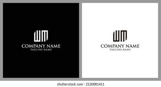 Elegant stylized letter WM logo design A great brand for companies