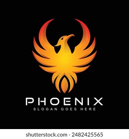 Elegant stylized phoenix bird vector illustration