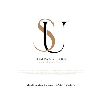 Logotipo Elegante SU Monogram para Marcas Corporativas