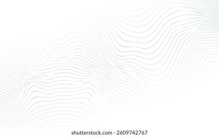 Elegant Subtle Wavy Lines Abstract Background in Light Green and White, Modern Minimalist Design Perfect for Web, Print and Branding Materials, Serene Flowing Pattern