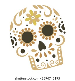 Elegant Sugar Skull traditional mexican