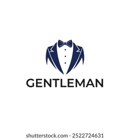 Elegant suit icon logo vector design for men's clothing and fashion branding identity
