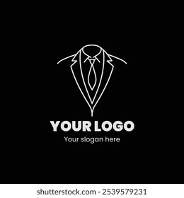 "Elegant Suit Logo Design with Professional Attire Representation"