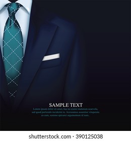 Elegant Suit  and tuxedo with bow tie. Vip business background, vector
