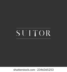 elegant suitor typography logo concept vector icon