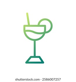 Elegant Summer Drink Icon with Citrus Slice