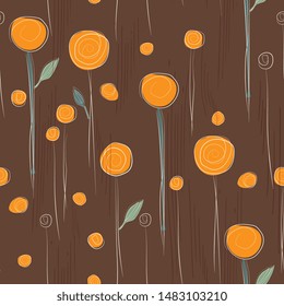 Elegant summer floral seamless pattern. Abstract flowers, hand-drawing, sketch style.Background with roses for valentines day or wedding. For fabric, wrappers, textiles, greeting cards.
