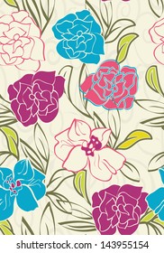 Elegant summer floral wallpaper