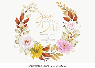 elegant summer floral wreath illustration