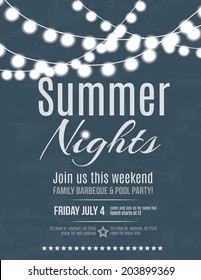 Elegant Summer Night Party Invitation Flyer Template
