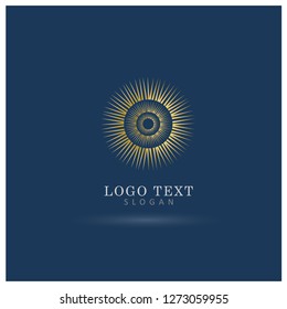Elegant Sunburst Logo. Symbol & Icon Vector Template.