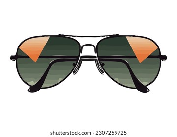 Elegant sunglasses frame eyes for summer vacation icon isolated