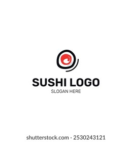 Elegant sushi logo, Japanese vector icon, oriental theme