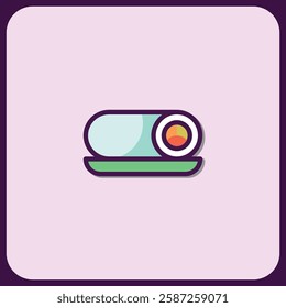 Elegant Sushi Roll Icon Design for Menu or App