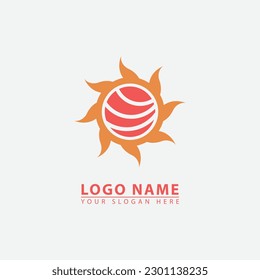 elegant sushi sun logo icon. Abstract vector graphic in a simple elegant flat illustration style.