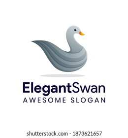  Elegant swan gradient logo template