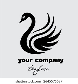 Elegante Swan Logo Design - Símbolo de marca minimalista e gracioso