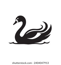 Elegant Swan logo vector illustration. Elegant Swan vector Icon and Sign.