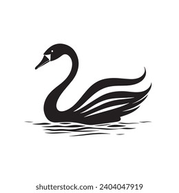 Elegant Swan logo vector illustration. Elegant Swan vector Icon and Sign.