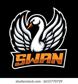 Elegant Swan Mascot Logo Design