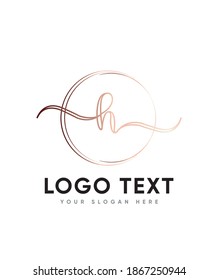 An Elegant , Sweet , Delicate And Dainty Handwritten Letter Type H Logo Template, Vector Logo For Business And Company Identity 