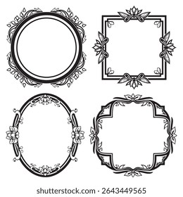 Elegant and Sweet Vintage Decorative Floral Border Vector Collection
