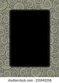 Elegant swirl background with frame / border in black and brown for invitation cards