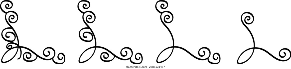 Elegant Swirl Corner Decorative Element Set