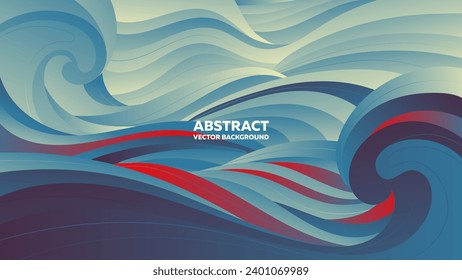 Elegant swirls of waves: colorful abstract vector background