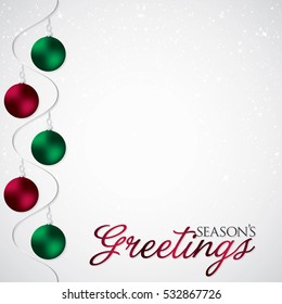 Elegant swirly bauble Christmas card in vector format.