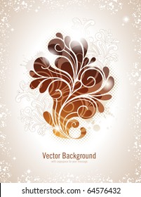 elegant swirly vector background in warm colors