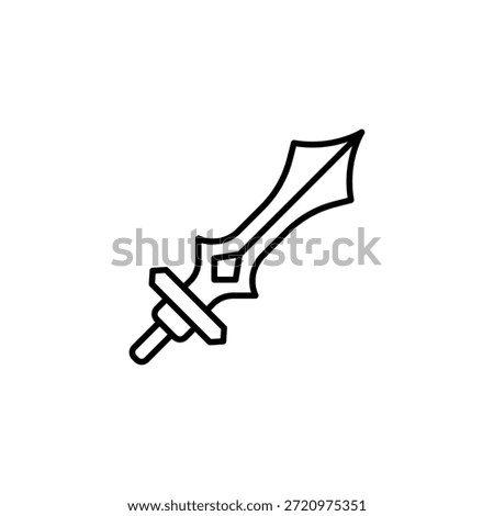 Elegant Sword Icon Isolated On White Minimalist Silhouette
