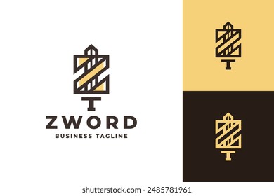 elegant sword z letter logo vector