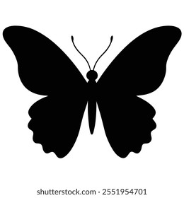 Elegant Symbol of Butterfly Silhouette Logo Icon Isolated on White.